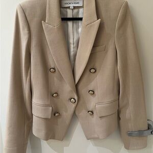 Veronica Beard Diego Dickey Jacket in Heathered Sand - size 12